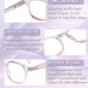 Hubeye 3 Packs Reading Glasses for Women Blue Light Blocking Reader, Anti UV Readers for Women Computer EyeglassesBlack+Zebra+Purple+0.0