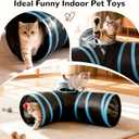 Tempcore Pet Cat Tunnel Tube Cat Toys 3 Way Collapsible, Tunnels for Indoor CatsKitty Bored Peek Hole Toy Ball Cat, Puppy, Kitty, Kitten, Rabbit