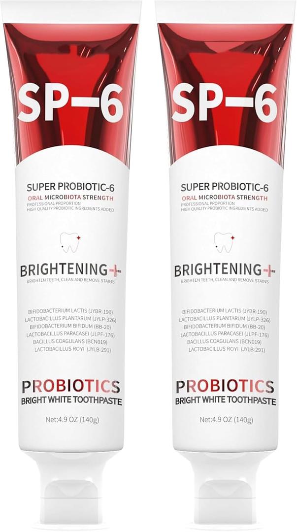 2PCS-SP-6 Whitening Toothpaste, Teeth Whitening, Enamel-Safe, Fluoride-Free, Fresh Mint, Fresh Breath