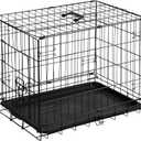 DUMOS Dog Crate, 24 Inch Small Single Door Dog Cage with Plastic Leak-Proof Pan Tray, Folding Metal Wire Pet Kennel for Indoor, Outdoor, Travel