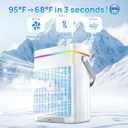 Portable Air Conditioners, 40oz Water Tank, 3 Wind Speed & 3 Cool Mist, 1-3H Timer & 7 LED Light, Personal Air Conditioner Small Mini Air Conditioner Portable Air Cooler for Room/Office