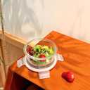 R.repad yay 12oz Round Glass Food Containers With Lids, Small Round Glass Meal Prep Containers set,1.5 Cup Small Clear Food Storage Bowls BPAFree, Microwave, Dishwasher, Freezer Safe（White）