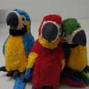 Jexine 3 Pcs Macaw Parrot Plush Stuffed Animal Operation Christmas Bird Stuffed Animal Blue Red Parrot for Gifts Doll, 9.8 Inch