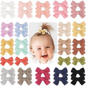 JOYOYO Baby Bows Clips in 20 Colors,Cotton Linen Fabric Hair Bows Alligator Hair Clips Barrettes and Hair Accessories for Baby Girls,Toddlers,Kids
