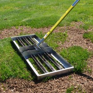 Rocklin Lawn Leveling Rake | Levelawn Tool | Level Soil or Dirt Ground Surfaces Easily | 30 x 10 Ground Plate | 78 Extra Long Handle | Stainless Steel (30 Inches)