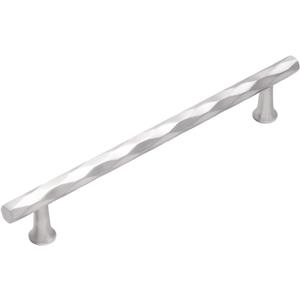 Brushed Nickel Cabinet Pulls 7.56" Hole Center 10 Pack Hammered Silver Cabinet Handles Decorative Kitchen Drawer Dresser Cupboard Bathroom Vanity Cabinet Hardware Rhombus