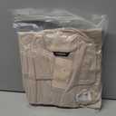 Okiwam Women's Spring Summer Dresses 2025 Casual Short Sleeve V-Neck T-Shirt Mini Vacation Sun Dresses with Pockets (Beige, XL)