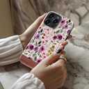 2 x for iPhone 13 Pro Max Case Cute Wireless Charging Compatible Dual-Layer Shockproof Protection with Stylish Wildflower Design Protective Cover for Women - Custom Floral Wallpaper