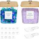 2 Pack Laundry Room Organization Storage Containers 2 Half Gallon Laundry Pod Containers Laundry Detergent Dispenser with Lids and Labels for Laundry Room Organizing