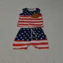4th of July Toddler Baby Boy Outfit Shirt Tank Tops Shorts Kids Infant Summer Clothes (6-12 Months, A Navy Blue)