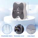 Knee Pillow for Side Sleepers Memory Foam Sciatica Pain Relief Leg Pillow, Removable Breathable Cover & Elastic Strap Grey