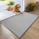 Front Door Mat 31''x47'', Absorbent Dirt Resist Washable Non Slip Low-Profile Indoor Doormat, Easy Clean Entryway Welcome Door Mats, Grey