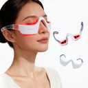 Under-Eye Red Light Therapy Glasses â€“ 650nm LED Eye Care Device with Gentle Pulse Technology, Helps Improve The Look of Dark Circles, Puffiness & Fine Lines, Portable Rechargeable Eye Care Tool