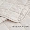 EVERGRACEHOME 100% Cotton Box Stitch Quilt Bedding Set Queen Size 3 Pieces, Garment-Washed Lightweight Soft Cozy Coverlet, Quilted Bedspread Sets with 2 Shams for All Season, Birch | Box Stitch Design, 100% Cotton, Soft, Oversized, Pre Washed, Oeko-Tex Certified, Full/Queen
