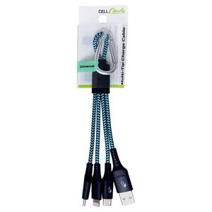 CELLCandy® 4-in-1 Charge Cable - Light Blue/Black