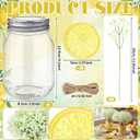 Suncalla 49 Pcs/6 Set Lemon Table Centerpiece Baby Breath Mason Jar with Burlap Fake Lemon Slices Gypsophila Centerpiece Decor for Engagement Party Bridal Shower Wedding Reception Picnic Table Decor