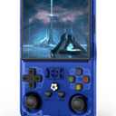 R36MAX Retro Handheld Game Console, 4.0 Inch IPS Screen Retro Gaming Console, Linux System, 4000mAh Battery Portable Pocket Mini Arcade, Built-in 128G, Lndigo Blue