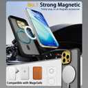 4 in 1 Magnetic for iPhone 16 Pro Max Case [with 1X Screen Protector, Braided Cable, Removable Lens Case] [Mil-Grade Drop Protection] Shockproof Slim Translucent Matte Protective Phone Case, Black