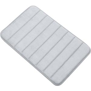 Memory Bath Mat Rug, 23.6x15.7 Inches, Comfortable, Soft, Non-Slip, Super Absorbent, Quick Drying Bathroom Rug for Floor, Tub & Shower, Machine Washable, Thick1 Piece- Striped Gray (1'4" x 1'11" (Rectangular))