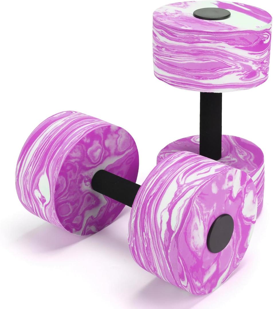 Aquatic Exercise Dumbbells, 2PCS Aqua Fitness Barbells, High-Density EVA-Foam Dumbbell Set, Pool Weights Dumbbells Set for Water Aerobics Weight Loss, Pool Fitness, Water Exercise (Pink)