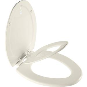 Mayfair NextStep2 Toilet Seat with Built-In Toddler Potty Training Seat, Slow Close, Easy Clean, Magnetic Removable Kids Seat, ELONGATED, Biscuit