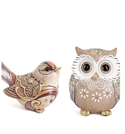 Leekung Bird Figurines for Home Decor&Owl Figurine Home Decor