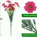 24 Bundles Artificial Flowers for Outdoors, Realistic Fake Silk Flowers for Outside Decoration, No Fade Faux Plants Outdoor Planter Window Box Porch Patio Decor(Rosy red)