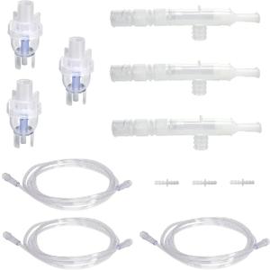 ResOne 3pk Nebulizer Replacement Accessories w/Cup, Mouthpiece, Tee, Flex, 7' Tubing, Connector