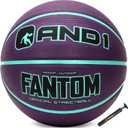 AND1 Fantom Rubber Basketball: Official Regulation Size 7 (29.5 inches) Streetball - Deep Channel Construction, Made for Indoor Outdoor (Royal Purple)