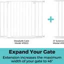 Toddleroo StepSafe Auto-Close Baby Gate 3-Bar Extension; 8" Wide, White