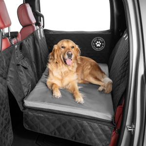 Ruff Liners XL Back Seat Dog Bed Cushion, Gray As Seen on Shark Tank for XL Seat Extenders/Floor Covers Waterproof, Machine-Washable Backseat Dog Bed with Rebound Foam