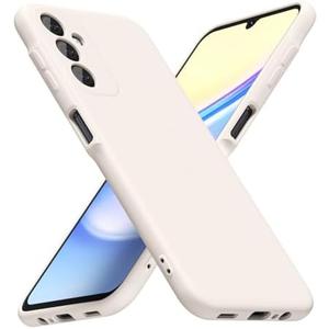 LoeoeL for Samsung Galaxy A15 5G Phone Case Silicone, Minimalist Ultra Thin Slim Soft Rubber Gel Solid Color Matte Cute Case for Women, Girly Plain Aesthetic Design & Camera Cover, Beige Stone Cream