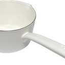 Enamel Milk Pan, 1.2L Mini Butter Warmer, Enamelware Saucepan Pan with Pour Spout, Nonstick Enamel Milk Pot, Butter Melting Pot for Induction Electric Gas Stoves