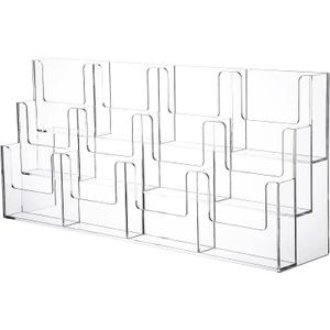 Kigley Acrylic Brochure Holder Pamphlet Display Stand, 3 Tier 12 Pockets Clear Flyer Holder Tabletop Magazine Rack for Countertop Office, Literature Pamphlet, Document, Sign, Folders