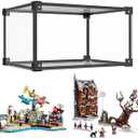 Display Case for Lego 76407 41737, Large Acrylic Transparent Dustproof Display Case Box, 45 x 40 x 30 cm Counter Box with Door for Models Figures