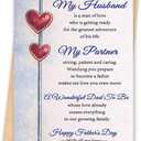 4 x Missonemi Fathers Day Card for Husband, Dad to Be Gift from Wife, Father to Be Greeting Card, Happy Father's Day Card for Expecting Dad, Sweet Card for Our Growing Family