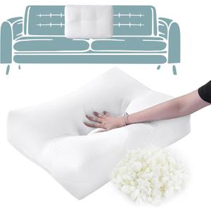 HOMBYS Shredded Foam Sofa Back Cushions, Supportive Back Cushion Replacement for Couch, Stuffing Filling Lumbar Support Pillow for Couch, Bed, Floor, (31.4"x18"x5")