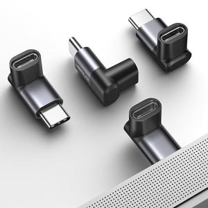 JSAUX 90 Degree USB C to USB C Adapter 3 Pack, 100W 40Gbps Data Transfer Right Angle Type-C Adapter for Steam Deck, Switch 2, ROG Ally, iPhone Air, iPhone 15/16/17 Series and More USBC Devices - Grey