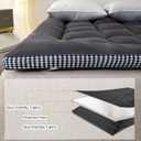 Thick Mattress Topper Twin Size - Non-Slip Mattress Pad Cover for Back Pain Breathable Folding Sleeping Pad Machine Washable Mattress Protector (39x75 inch,Black)
