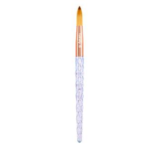 Kiara Sky Kolinsky Acrylic Nail Brush #16 – Pure Kolinsky Sable Hair, Iridescent Crystal Handle, Acetone Resistant, for Acrylic Application, Extensions & 3D Nail Art
