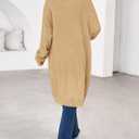 BTFBM Long Cardigans for Women Trendy Fall 2025 Open Front Long Sleeve Oversized Sweaters Casual Knit Winter Coats (Beige, L)