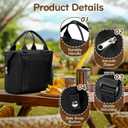 coowoz Lunch Bag for Women Insulated Adult Lunch Tote Cooler Bag loncheras para mujer Lunchbox Lunch bag for Men Work Picnic Office Beach Black