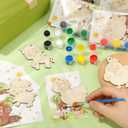 24 Pcs Party Favors Wooden Painting Craft Kits Birthday Party Supplies with Organza Bag for Goodie Bags Fillers Adult Thank You Gifts(Farm)