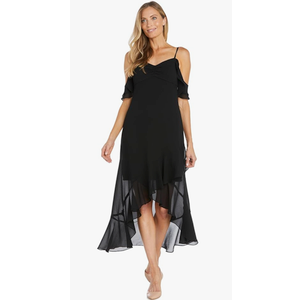 R&M Richards Hi-Low Off The Shoulder Dress W/Sweetheart Neckline & Spaghetti Straps Size 10