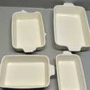 COOK WITH COLOR Casserole Dishes for Oven, Porcelain Baking Dishes, Ceramic Bakeware Sets of 4, Rectangular Pans Handles for Baking Cake Kitchen (Cream)