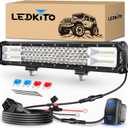 20 Inch LED Light Bar 280W 36000LM LED Off Road Driving Lights Spot Flood Combo with Rocker Switch 20AWG Wiring Harness Kit Work Fog Lamps for ATV UTV SUV Trucks Pickup Tractor Golf 4x4 Boat