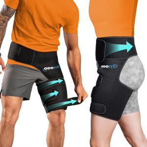 5 in 1 Hip Brace for Women Men Sciatica Pain Relief Devices - Adjustable Groin, Hip Flexor Compression Wrap for Comfortable Thigh, Hamstring & Sciatic Nerve Support, Improved Mobility & Recovery (REGULAR)