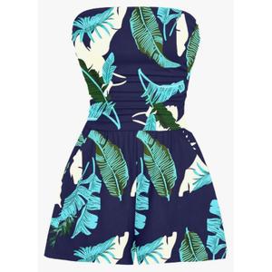 AUXDIO Women Summer Casual Strapless Romper Sleeveless Off Shoulder Short Jumpsuits 2025 Beach Vacation Clothes, XL