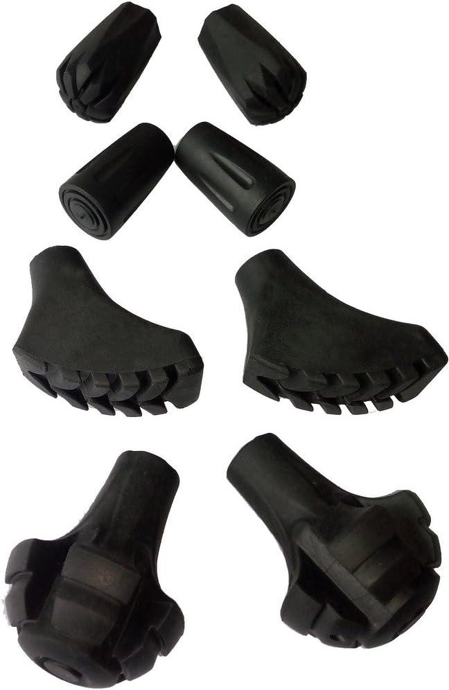 Replacement Rubber Tips Set for Trekking Pole Walking Hiking Sticks Tips Protectors