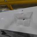 72 x 22 White Vanity Top with Sink Solid Surface Bathroom Vanity Sink Top with Double Sink Integrated Basin and Overflow in Glossy Pure White, Cabinet Not Included